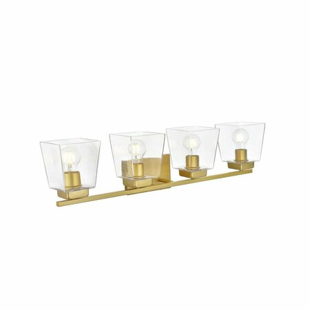 CLING 110 V E26 Four Light Vanity Wall Lamp, Brass CL2954476